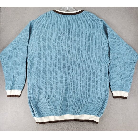 New Aileen Sweater Women 18W/38 Geometric Fairy Kei Blue Pastel Grandpa Wool 90s - Picture 4 of 6